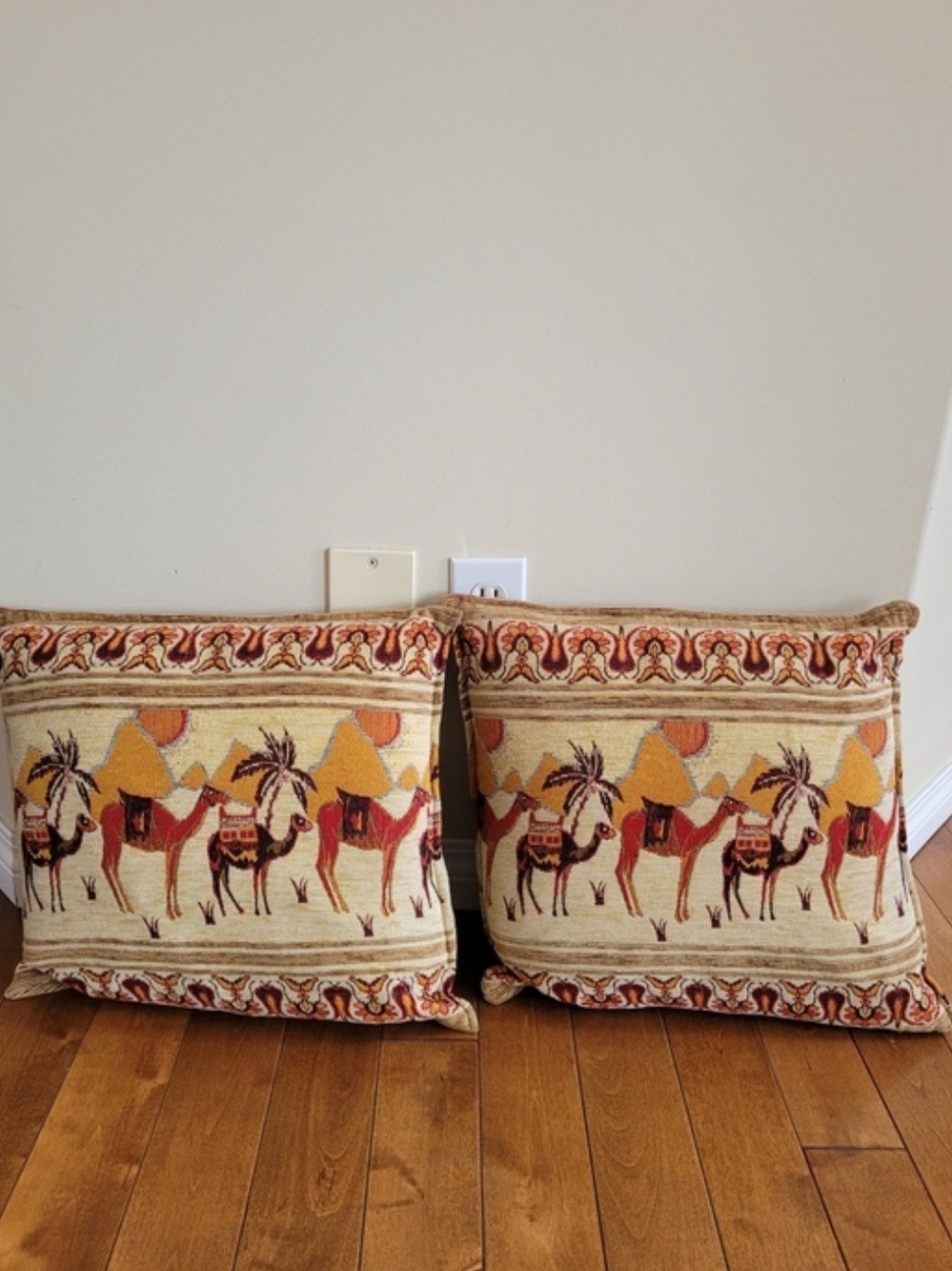 Two Brand New Vintage Turkish Tapestry Pillows